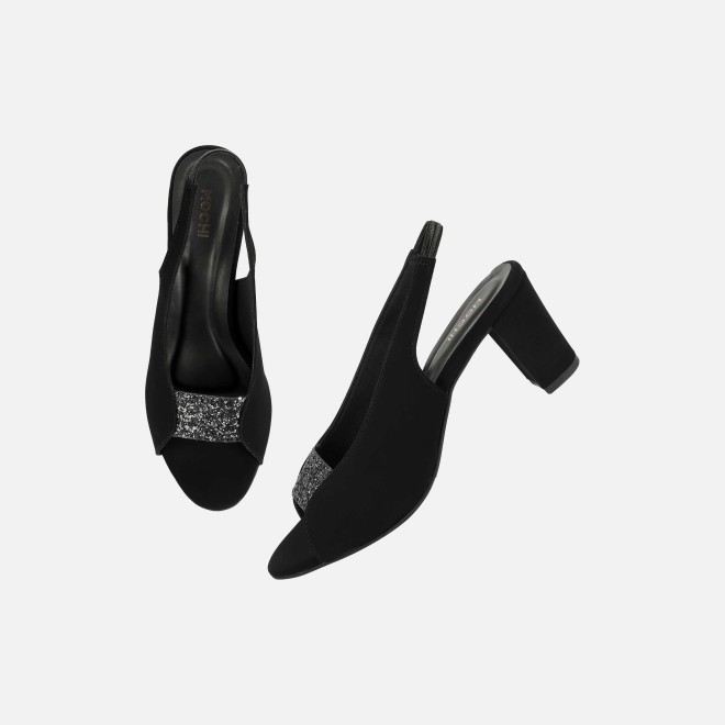 Mochi Women Black-suede Party Sandals (SKU: 40-424-34-36)