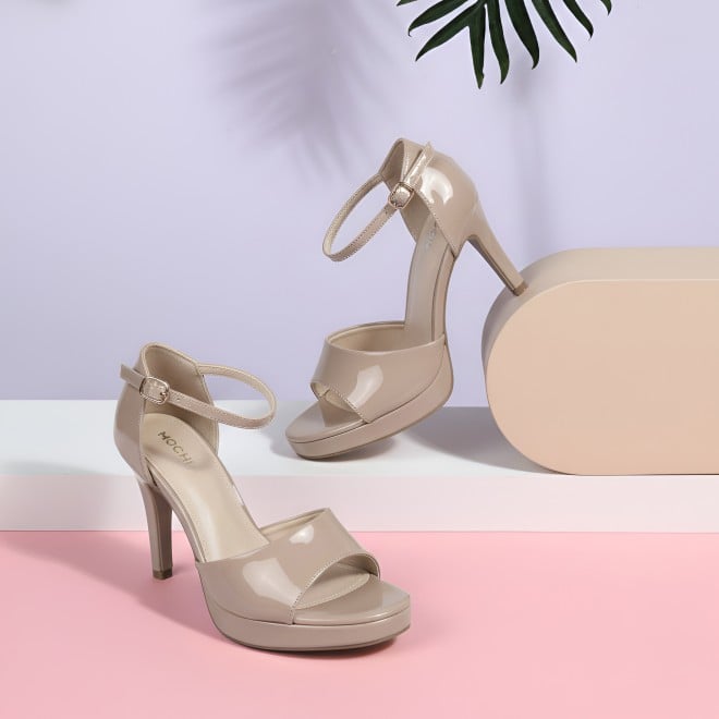 Mochi Women Beige Formal Sandals