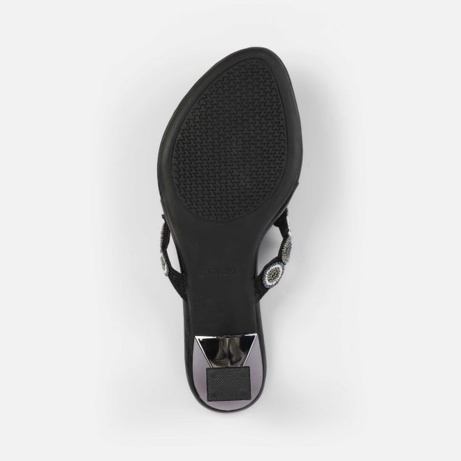 Mochi Women Black Ethnic Slip Ons (SKU: 40-434-11-37)