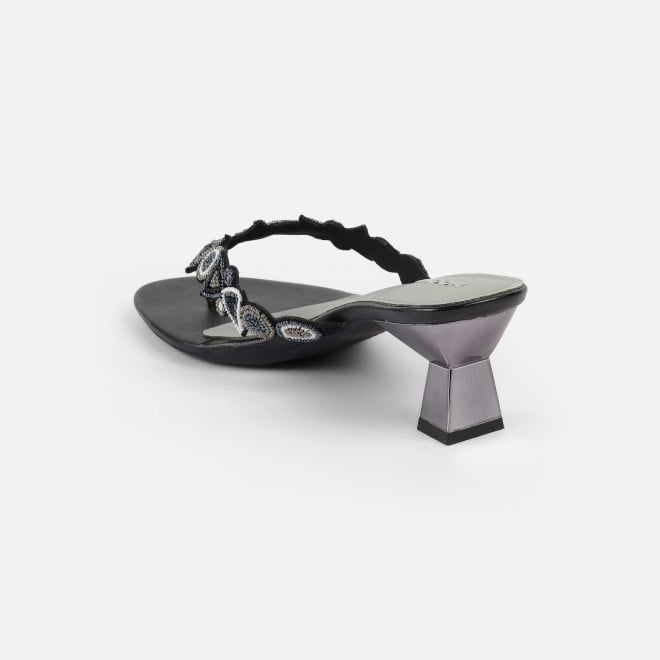 Mochi Women Black Ethnic Slip Ons (SKU: 40-434-11-37)
