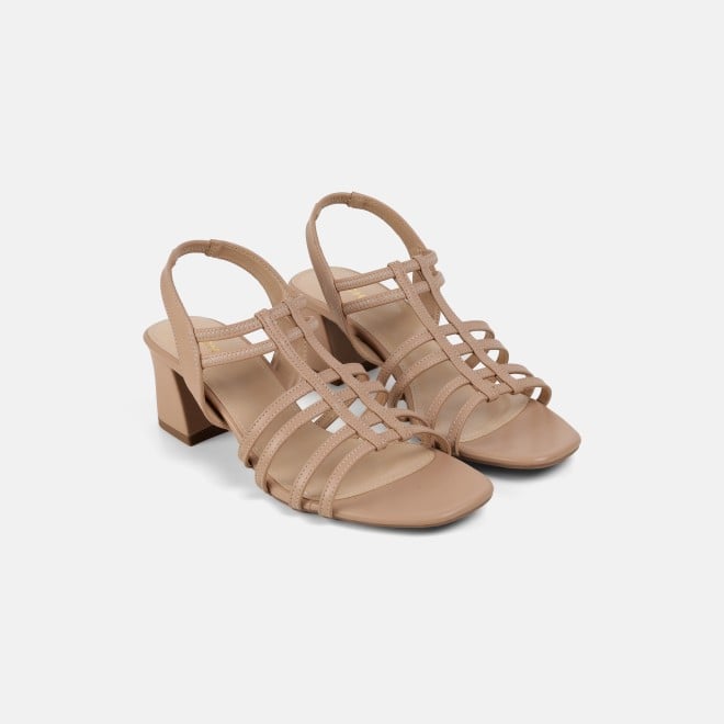 Mochi Women Beige Casual Sandals (SKU: 40-438-20-36)