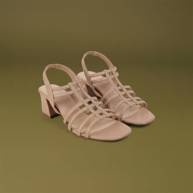 Mochi Women Beige Casual Sandals (SKU: 40-438-20-36)