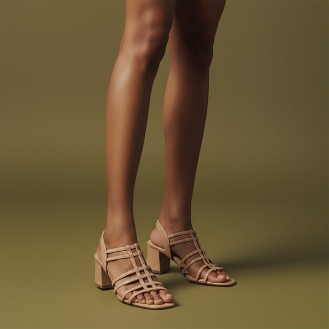 Mochi Women Beige Casual Sandals (SKU: 40-438-20-36)