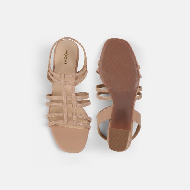 Mochi Women Beige Casual Sandals (SKU: 40-438-20-36)