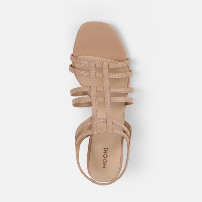 Mochi Women Beige Casual Sandals (SKU: 40-438-20-36)