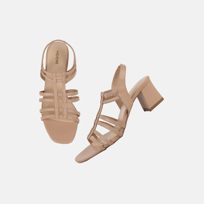Mochi Women Beige Casual Sandals (SKU: 40-438-20-36)