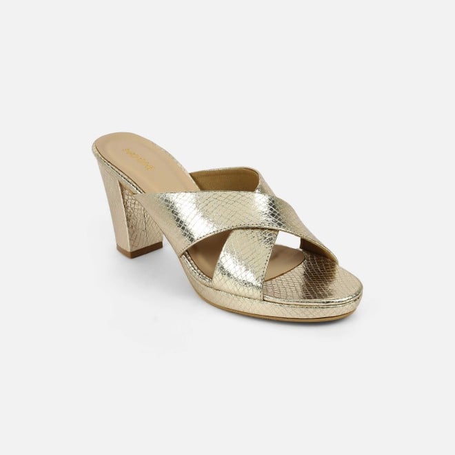 Mochi Women Gold Casual Slip Ons (SKU: 40-441-15-36)