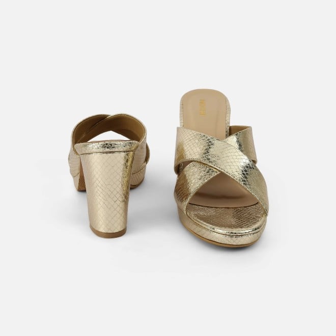Mochi Women Gold Casual Slip Ons (SKU: 40-441-15-36)