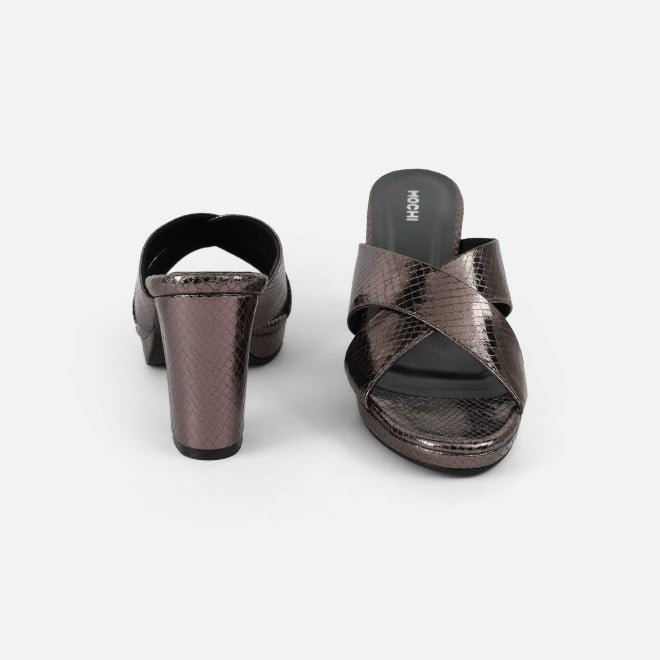 Mochi Women Gun-metal Casual Slip Ons (SKU: 40-441-29-36)