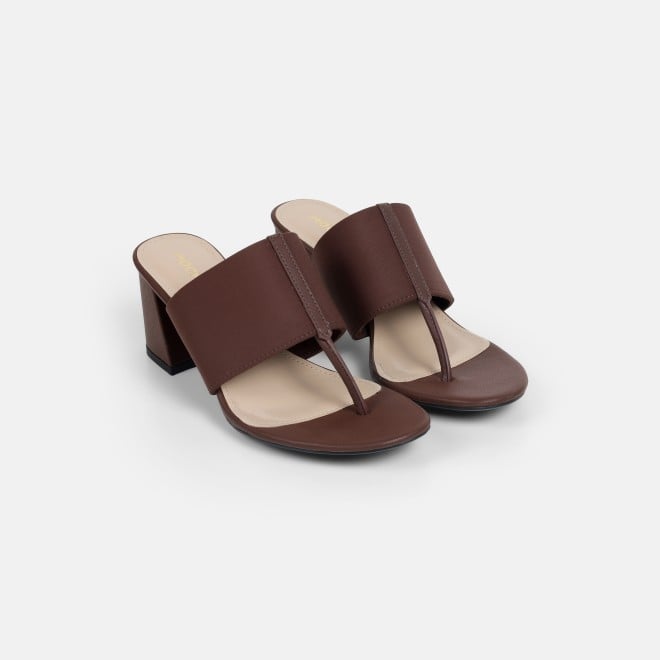 Mochi Women Brown Casual Slip Ons (SKU: 40-442-12-36)