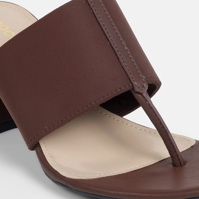 Mochi Women Brown Casual Slip Ons (SKU: 40-442-12-36)