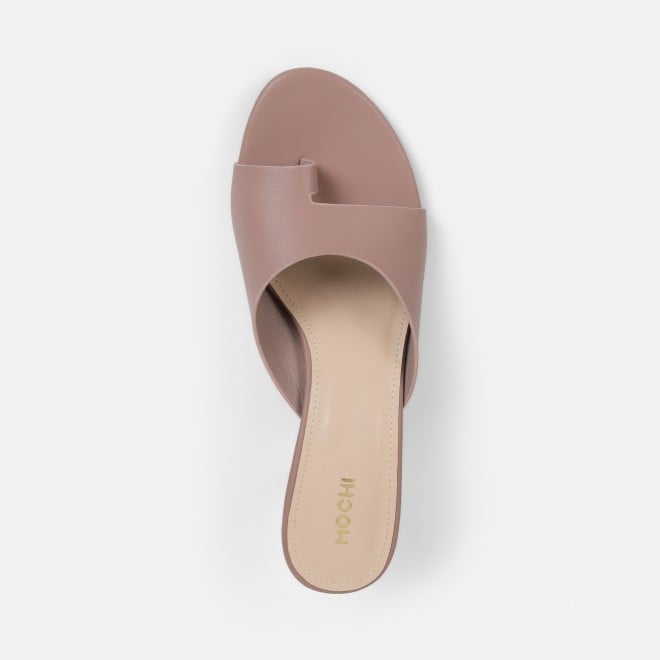 Mochi Women Peach Casual Slip Ons (SKU: 40-446-80-36)