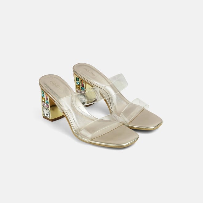 Mochi Women Gold Casual Slip Ons (SKU: 40-447-15-37)