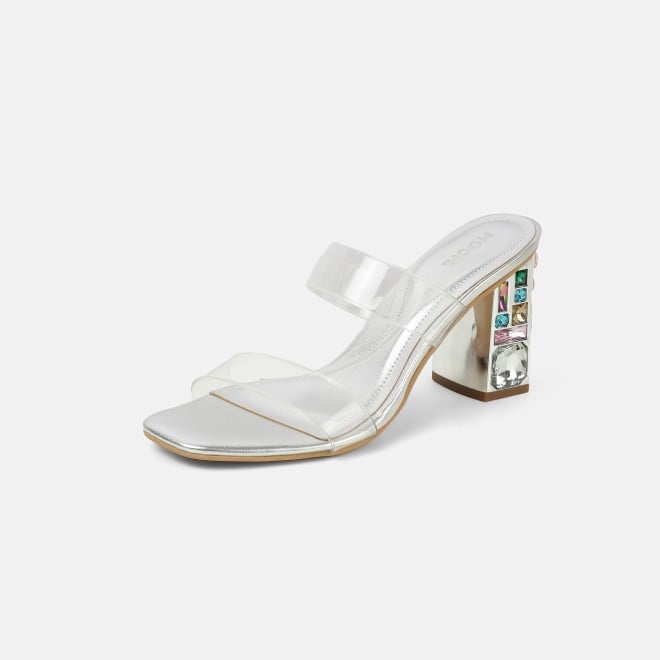 Mochi Women Silver Casual Slip Ons (SKU: 40-447-27-38)