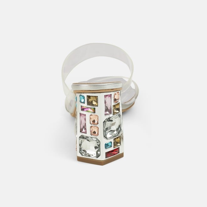 Mochi Women Silver Casual Slip Ons (SKU: 40-447-27-38)