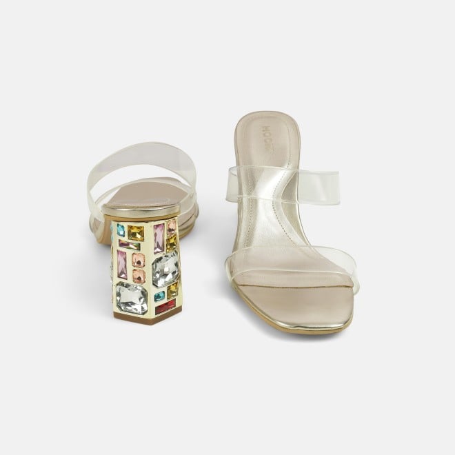 Mochi Women Gold Casual Slip Ons (SKU: 40-447-15-37)