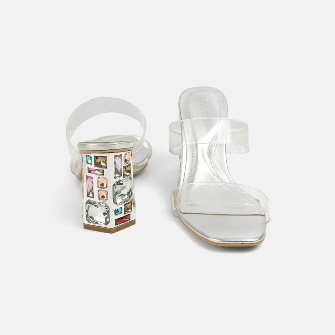 Mochi Women Silver Casual Slip Ons (SKU: 40-447-27-38)