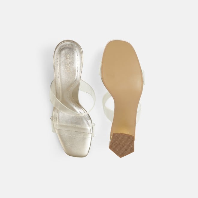 Mochi Women Gold Casual Slip Ons (SKU: 40-447-15-37)