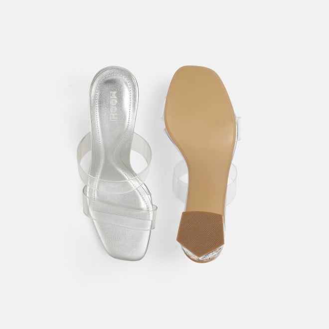 Mochi Women Silver Casual Slip Ons (SKU: 40-447-27-38)