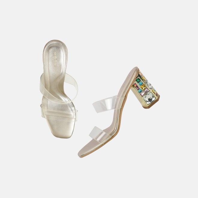 Mochi Women Gold Casual Slip Ons (SKU: 40-447-15-37)