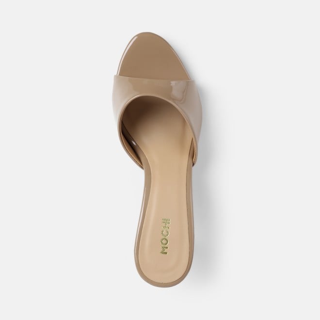 Mochi Women Beige Casual Slip Ons (SKU: 40-449-20-36)