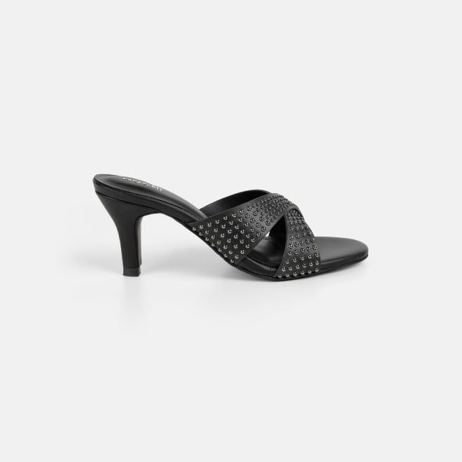 Mochi Women Black Party Slip Ons (SKU: 40-451-11-36)