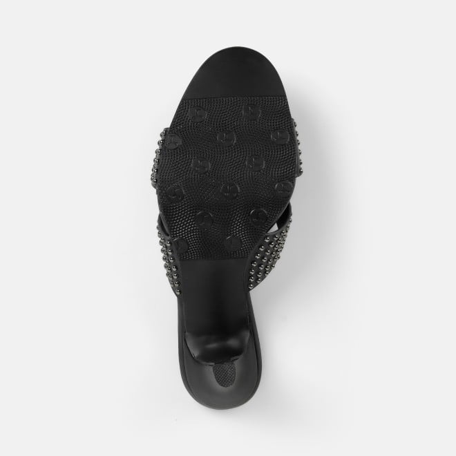 Mochi Women Black Party Slip Ons (SKU: 40-451-11-36)