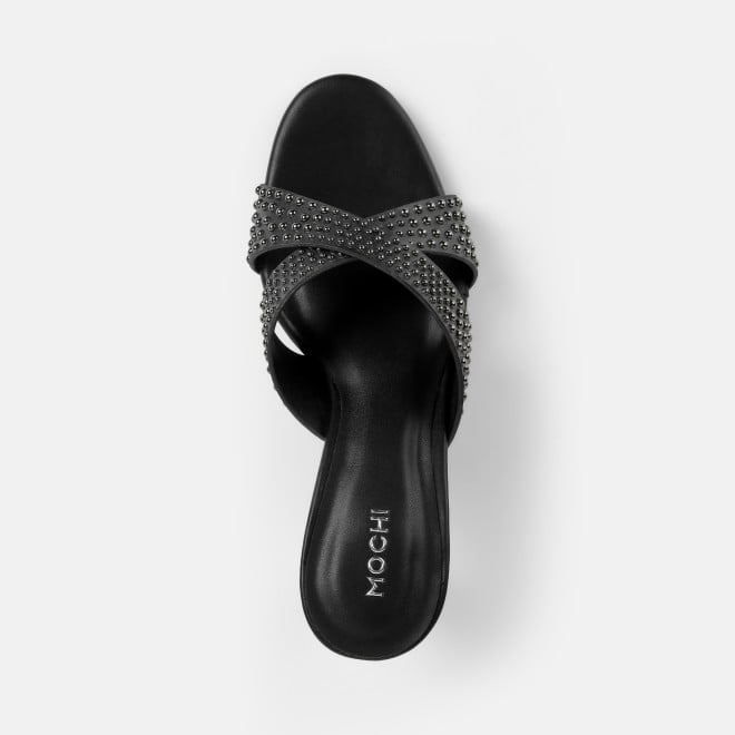 Mochi Women Black Party Slip Ons (SKU: 40-451-11-36)