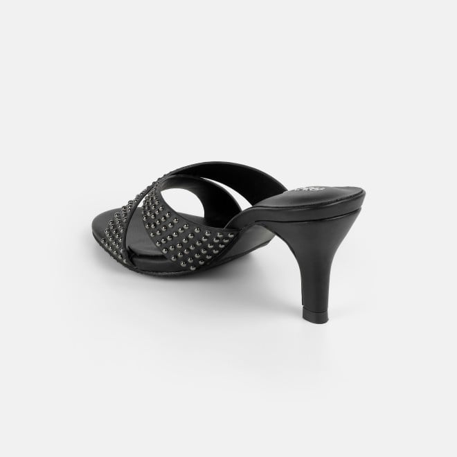 Mochi Women Black Party Slip Ons (SKU: 40-451-11-36)