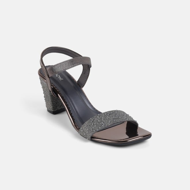 Mochi Women Gun-metal Casual Sandals