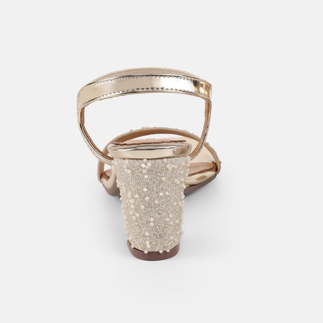 Mochi Women Gold Casual Sandals (SKU: 40-453-15-36)