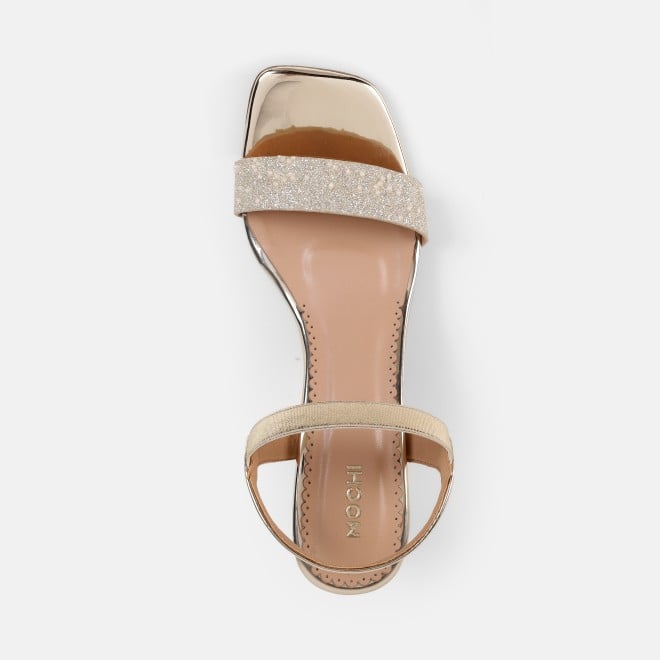 Mochi Women Gold Casual Sandals (SKU: 40-453-15-36)