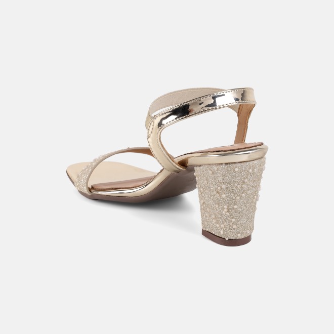 Mochi Women Gold Casual Sandals (SKU: 40-453-15-36)
