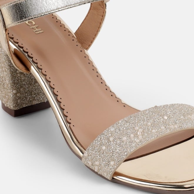 Mochi Women Gold Casual Sandals (SKU: 40-453-15-36)