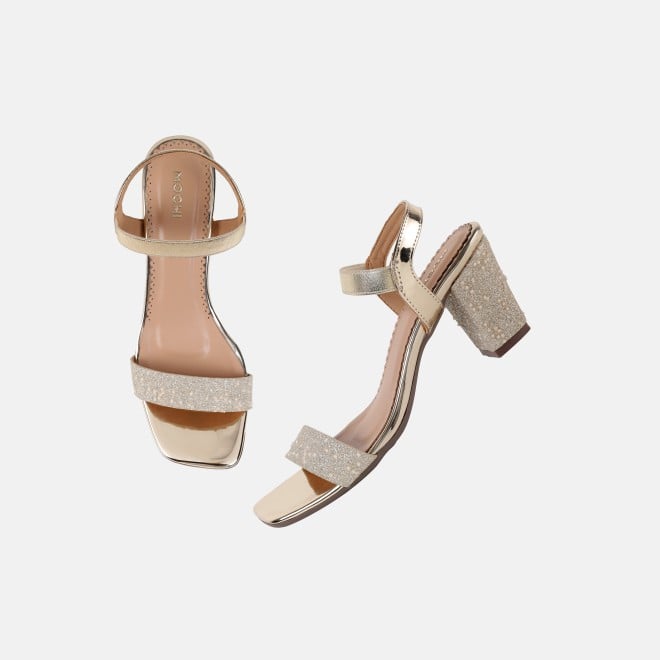 Mochi Women Gold Casual Sandals (SKU: 40-453-15-36)