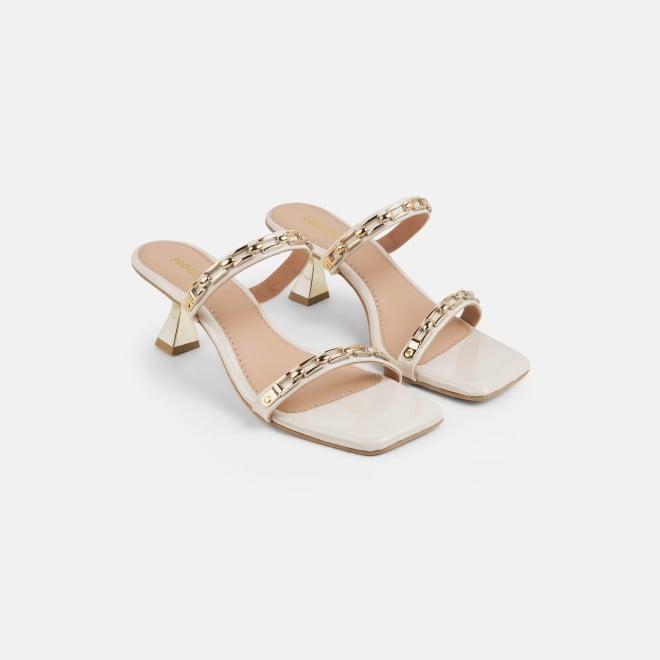 Mochi Women Beige Party Slip Ons (SKU: 40-471-20-36)