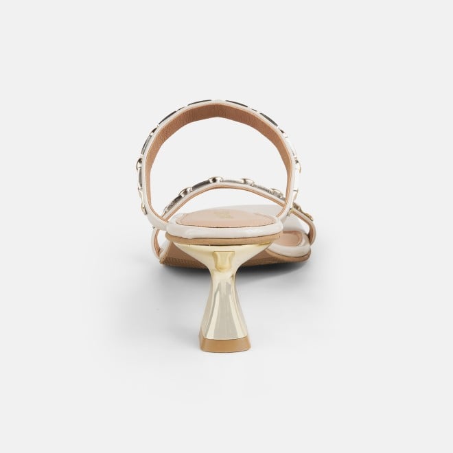 Mochi Women Beige Party Slip Ons (SKU: 40-471-20-36)