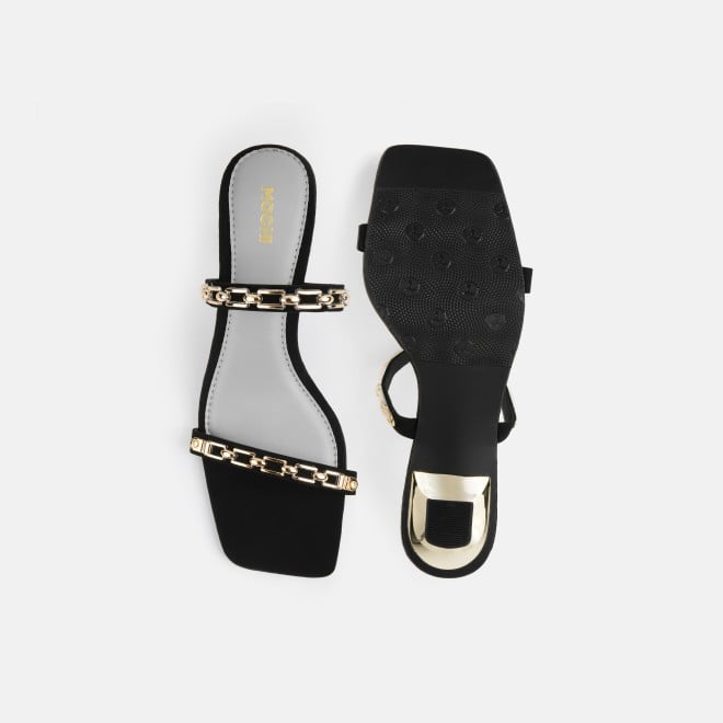 Mochi Women Black Party Slip Ons (SKU: 40-471-11-36)