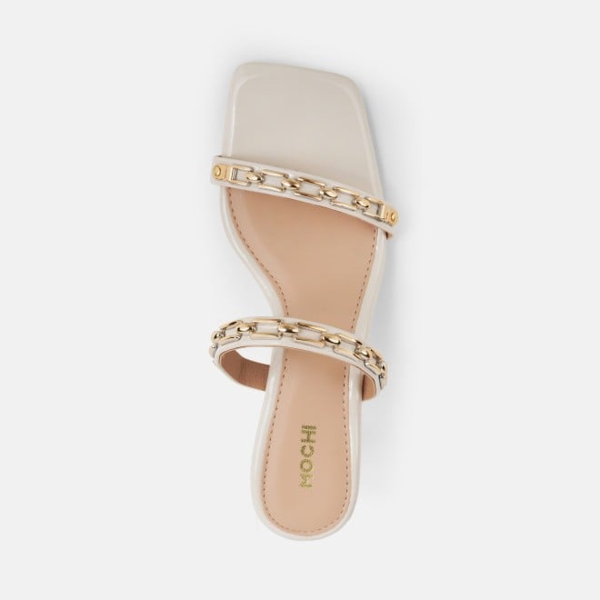 Mochi Women Beige Party Slip Ons (SKU: 40-471-20-36)