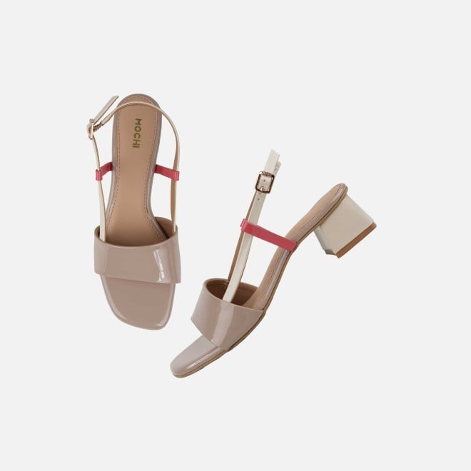 Mochi Women Beige Casual Sandals (SKU: 40-472-20-36)