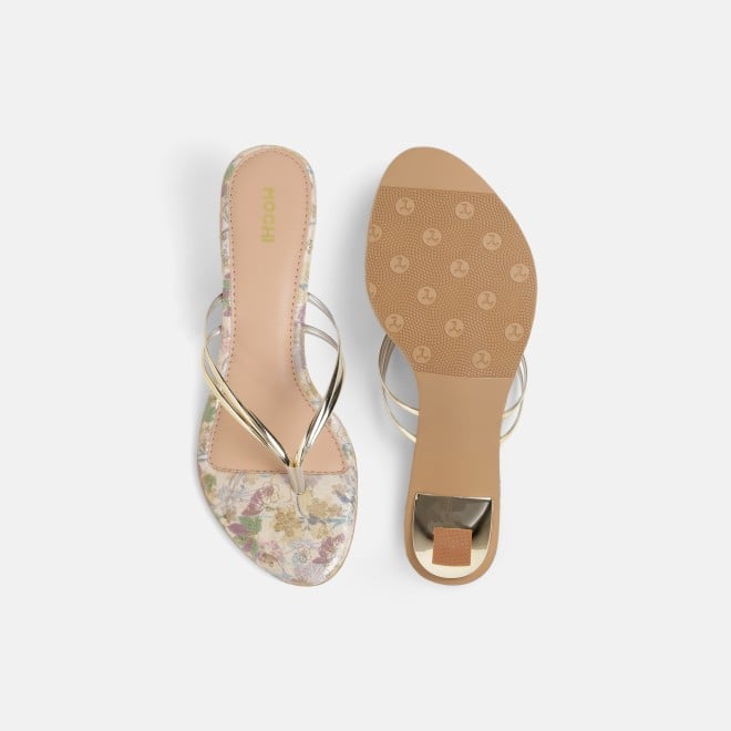Mochi Women Gold Casual Slip Ons (SKU: 40-474-15-36)
