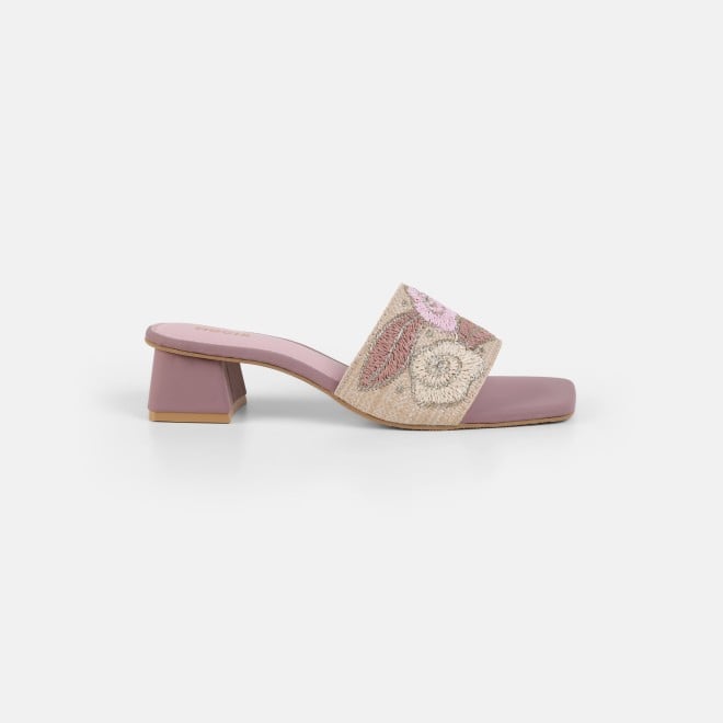 Mochi Women Peach Ethnic Slip Ons (SKU: 40-481-80-39)