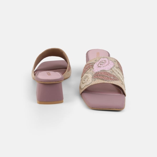 Mochi Women Peach Ethnic Slip Ons (SKU: 40-481-80-39)