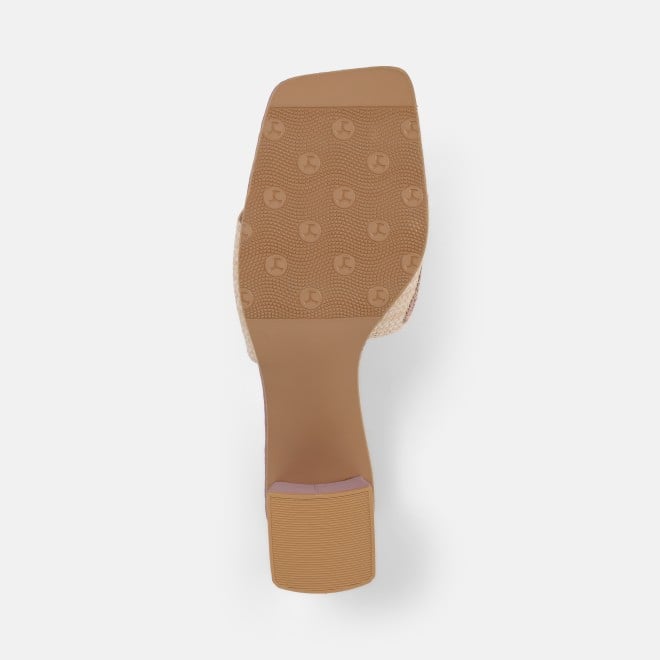 Mochi Women Peach Ethnic Slip Ons (SKU: 40-481-80-39)