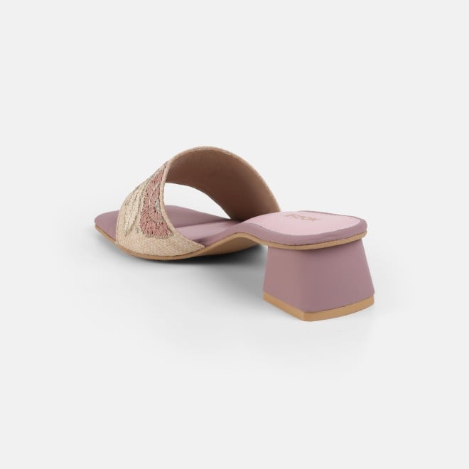 Mochi Women Peach Ethnic Slip Ons (SKU: 40-481-80-39)