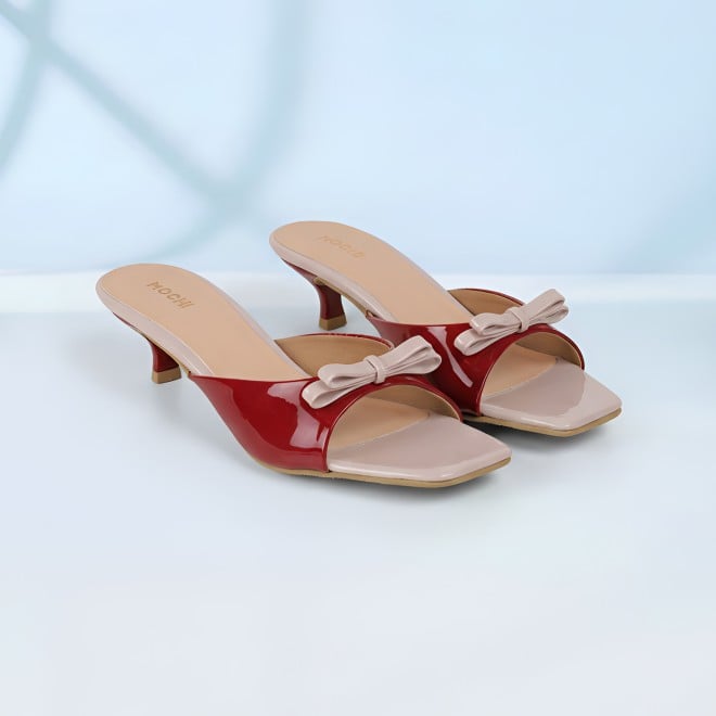 Mochi Women Maroon Casual Slip Ons