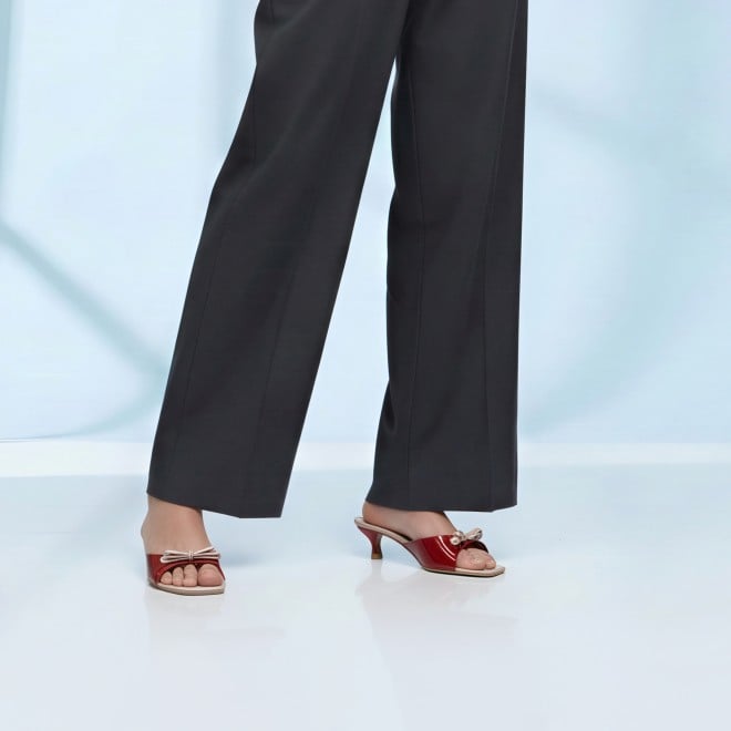 Mochi Women Maroon Casual Slip Ons (SKU: 40-485-44-36)