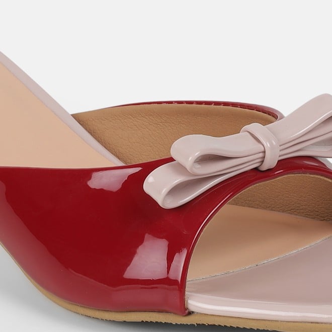 Mochi Women Maroon Casual Slip Ons (SKU: 40-485-44-36)