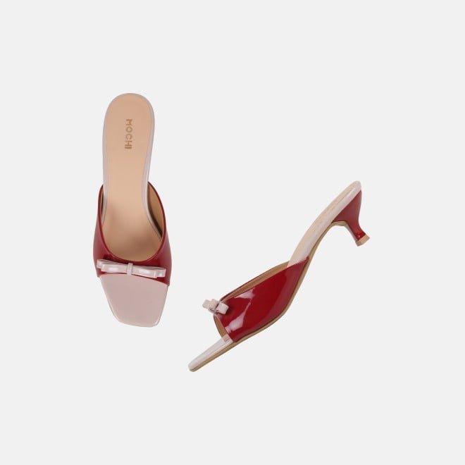 Mochi Women Maroon Casual Slip Ons (SKU: 40-485-44-36)