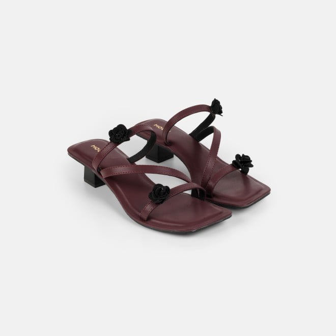 Mochi Women Maroon Casual Slip Ons (SKU: 40-487-44-36)